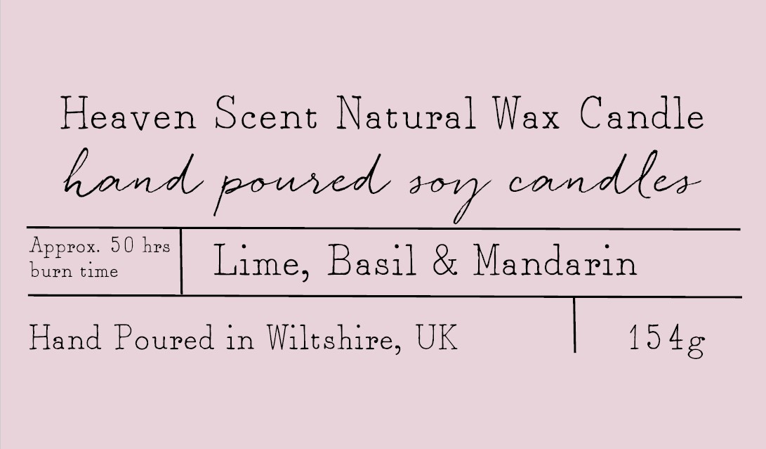 Heaven Scent Pink Botanical label
